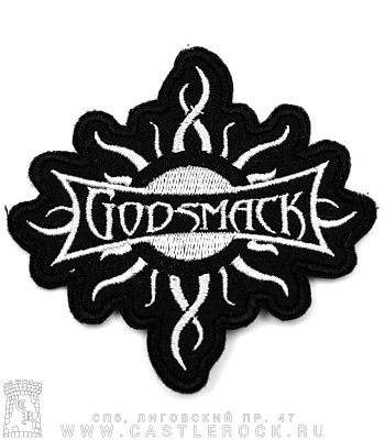 нашивка godsmack (лого белое, вышивка)
