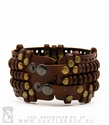 напульсник кожаный стимпанк коричневый (bspk-1)
