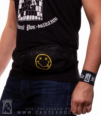 сумка на пояс с вышивкой nirvana (смайл)