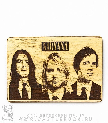 магнит деревянный nirvana (группа)