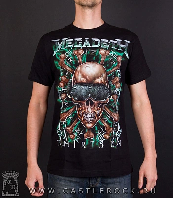 футболка megadeth "thirteen" (череп)