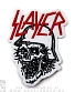 нашивка slayer (лого, череп, белая, вышивка)