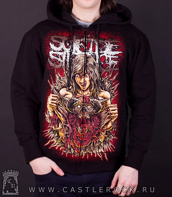 балахон на молнии suicide silence (цветной принт)