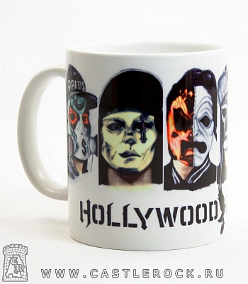кружка hollywood undead (маски, белая)