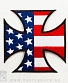 нашивка термо крест железный флаг сша (вышивка)