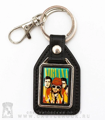 брелок прямоугольный на подкладке nirvana (группа)