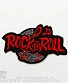 нашивка термо rock'n'roll (черно-красная, вышивка)