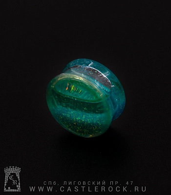 Плаг Акрил с Блестками Зелено-Голубой 22 мм