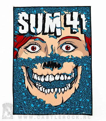 нашивка на спину sum 41 (лицо, черви)