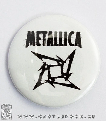 значок metallica (лого ч/б)
