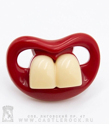 соска-пустышка зубы (два больших, красная)