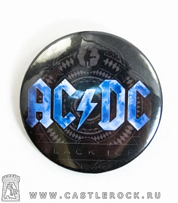 значок ac/dc "black ice" (лого синее)