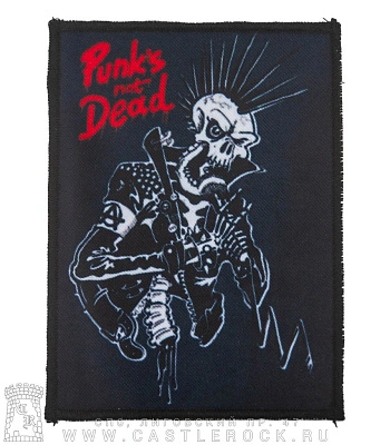 нашивка punks not dead (скелет панка)