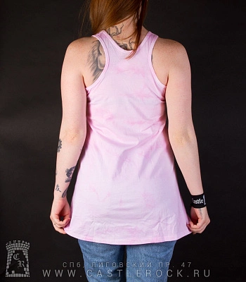 туника кошка красит ресницы (розовая)