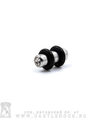 Плаг Сталь со Стразом (прозрачным, с резинками) 5 мм