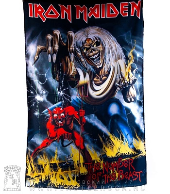 постер тканевый iron maiden "the number of the beast"