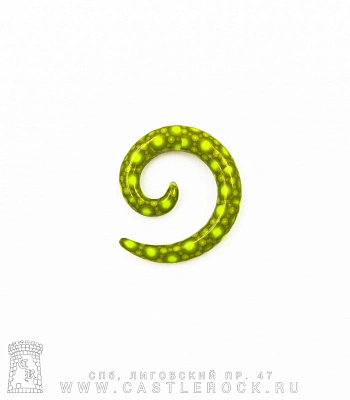 Растяжка Акрил Спираль Рептилия (пятна, зеленая) 4 мм