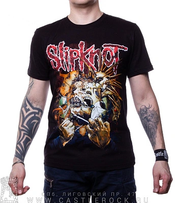 футболка slipknot (многоликий, принт большой)