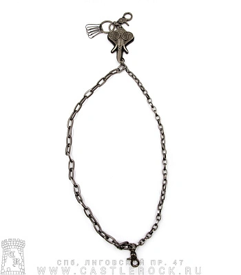 двойная цепь с карабином ключница слон (кожаная подложка)