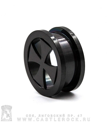 Плаг Сталь Черный Крест Железный 20 мм