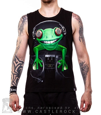 майка лягушка диджей "crazy frog" (светится)