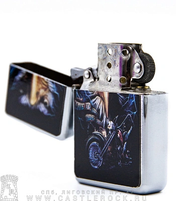 зажигалка цветная байк и орел "live to ride ride to live"