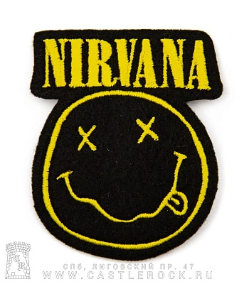 нашивка nirvana (смайл, надпись, вышивка)