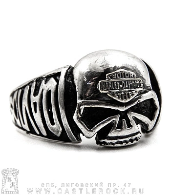 кольцо harley-davidson motorcycles (череп)