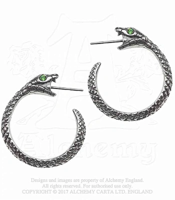 серьги alchemy gothic (алхимия готик) e403 the sophia serpent