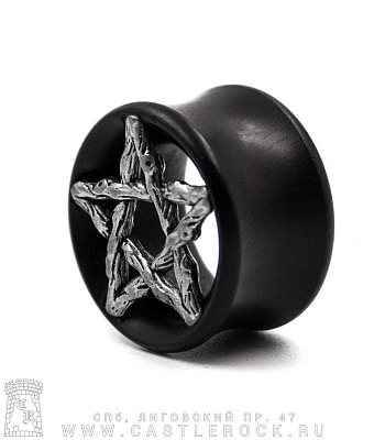 Плаг Дерево с Вставкой Пентаграмма 19 мм