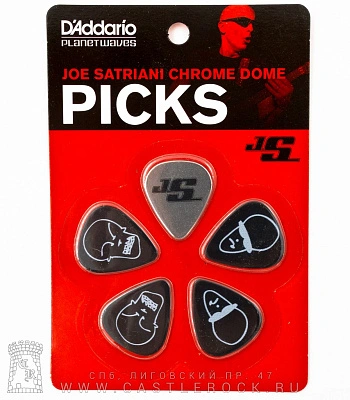 набор медиаторов joe satriani chrome dome (сталь, 5 шт.) jscd-01