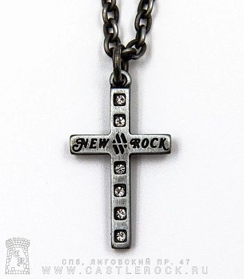 подвес new rock крест с камнями