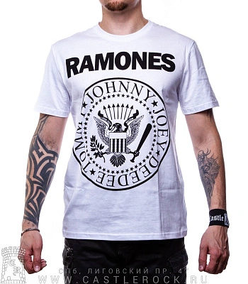 футболка ramones (лого, белая)