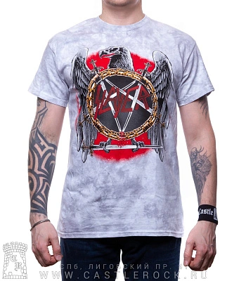 футболка slayer (орел, варенка, серая)