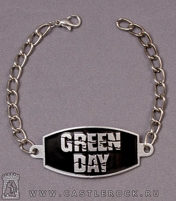 браслет на цепочке green day (черный)