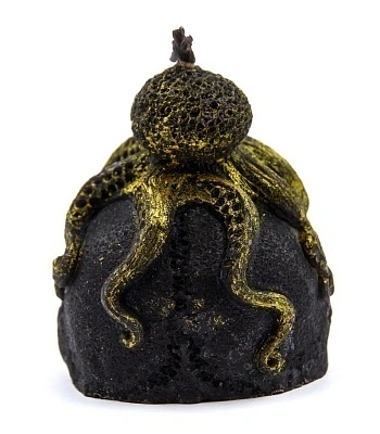 свеча череп с кракеном (черная, воск)