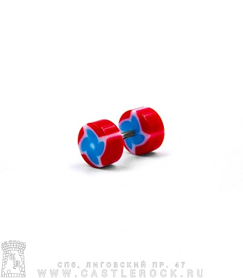 Обманка Плага Сталь с Акриловыми Шайбами Цветок (красно-голубая) 1,2 х 6 х 8/8