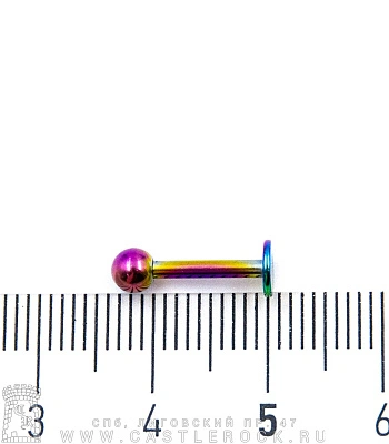 Лабрет Сталь "Бензиновый" с Шариком 1,6 х 10 х 4