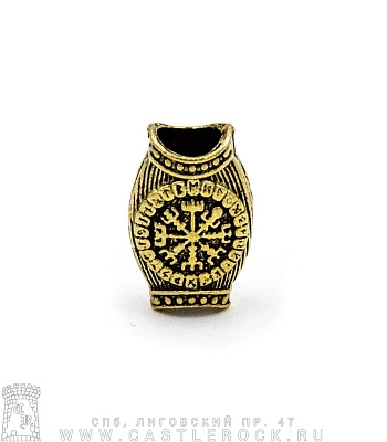 украшение для волос и бороды вегвизир компас викингов (плоское, бронза)