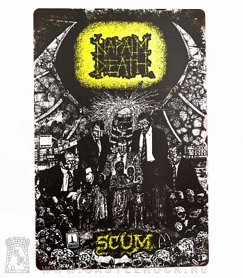 табличка napalm death "scum"