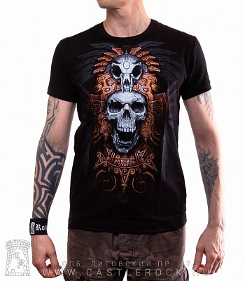 футболка череп вождя майя (светится)