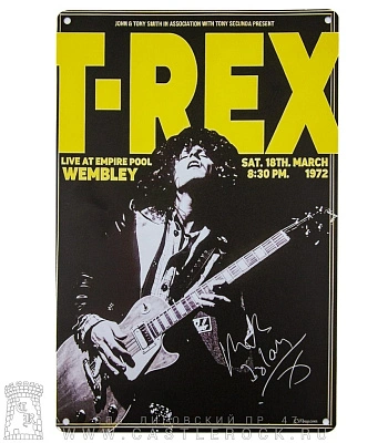 табличка t. rex "live at empire pool wembley empire pool 18th march 1972"