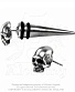 серьга alchemy gothic (алхимия готик) e323 tomb skull spike