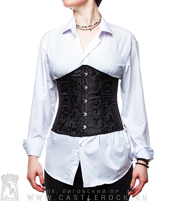 корсет под грудь (черный с узором)