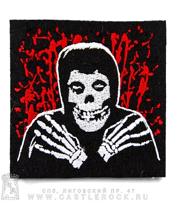 нашивка misfits "horror business" (скелет, вышивка)