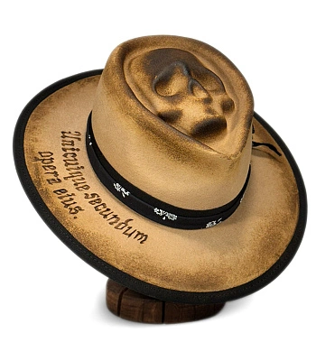 шляпа фетровая jack skull (череп, бежевая)