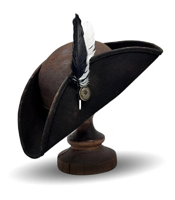 шляпа фетровая треуголка tricorn hat (черный)