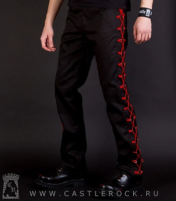 брюки шнуровка через кольцо (красная)