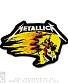 нашивка metallica (череп огненный, вышивка)