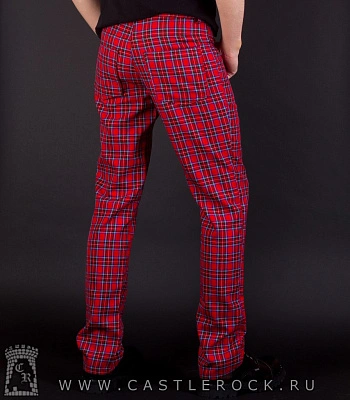 брюки клетка красная с синим (мелкая)